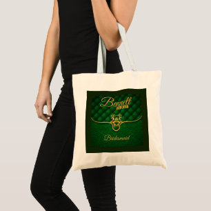 Tote Bag Thème vert foncé royal et or