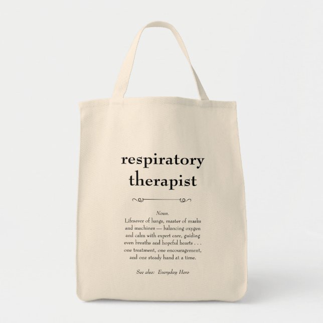 Tote Bag Thérapeutique respiratoire Définition Merci Cadeau (Devant)