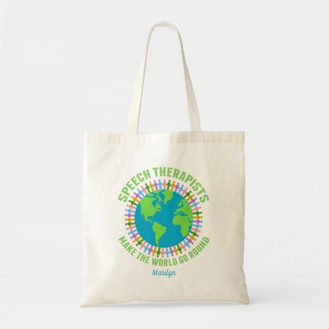 Tote Bag Thérapiste de la parole World Cute personnalisée S (Devant)