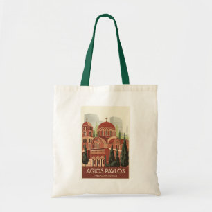 Tote Bag Thessalonique Agios Pavlos Travel Art Vintage