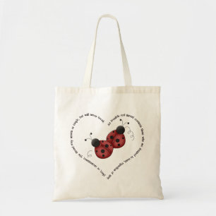 Tote Bag Thread rouge invisible - Heartc Ladybug