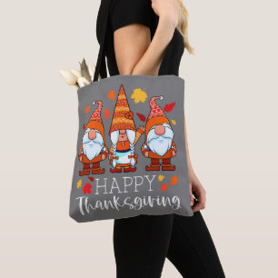 Tote Bag Three Gnomes Happy Thanksgiving Gnomes Affaire Gno