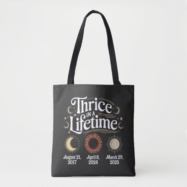Tote Bag Thrice in a Lifetime 2025 Solar Eclipse Astronomy (Devant)