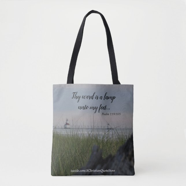 Tote Bag Thy mot est une lampe à mes pieds (Devant)