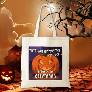 Tote Bag Ticket ou traitement d'Halloween drôle personnalis