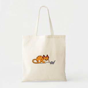 Tote Bag Tiger chat avec souris