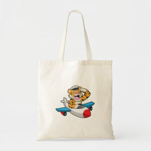 Tote Bag Tiger comme pilote dans l'avion