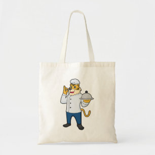 Tote Bag Tiger Cook Chef hat Platter
