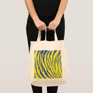 Tote Bag Tiger rayures bleu jaune