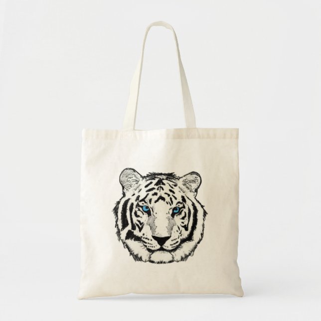 Tote Bag Tigre blanc fourre-tout (Devant)