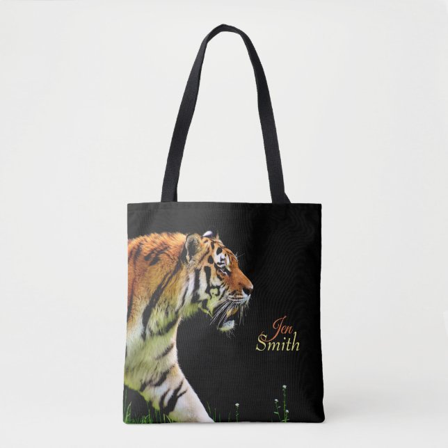 Tote Bag Tigre d'alignement *Personnaliser* (Devant)