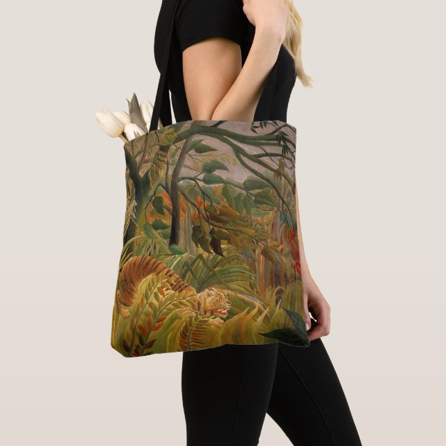 Tote Bag Tigre dans une tempête tropicale par Henri Roussea (De près)