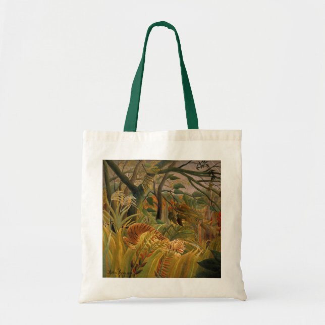 Tote Bag Tigre dans une tempête tropicale par Henri Roussea (Devant)