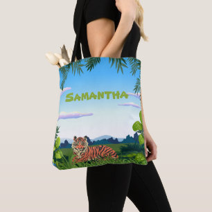 Tote Bag Tigre de jungle personnalisé