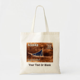 Tote Bag Timbre de poste de courrier de traîneau de chien d