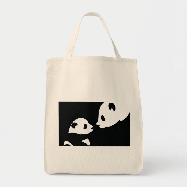 Tote Bag timbre d'ours panda (Devant)