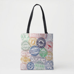 Tote Bag Timbres d'Indianapolis : Sceau de voyage.