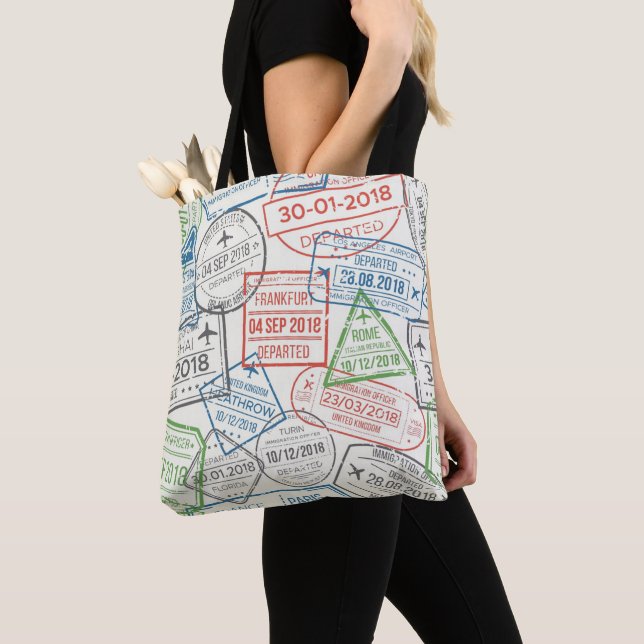 Tote Bag Timbres Visa de voyage (De près)