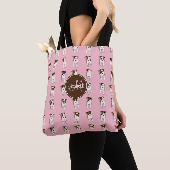Tote Bag Tiny Jack Russell Terriers motif fourre-tout avec  (De près)