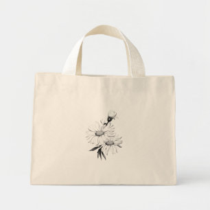 Tote Bag TINY STYLE COOLE ÖKO BLUME DESIGN Mini Stoffbeutel