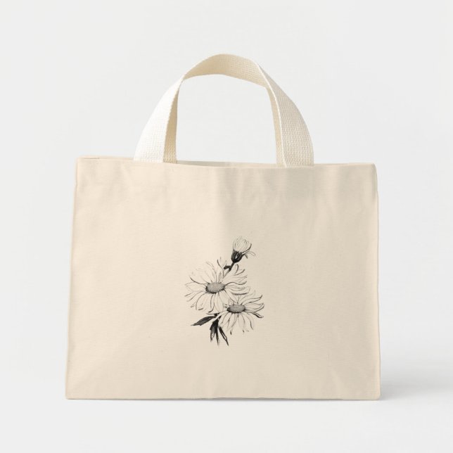 Tote Bag TINY STYLE COOLE ÖKO BLUME DESIGN Mini Stoffbeutel (Vorne)