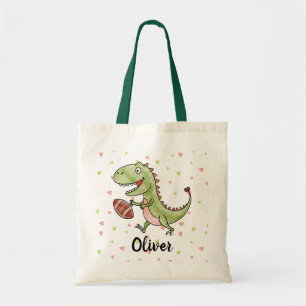 Tote Bag Tiny Trex Jouant au Football Personnalisé