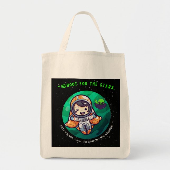TOTE BAG TIRAGE POUR LES DÉBUTS, ASTRONAUT (Devant)