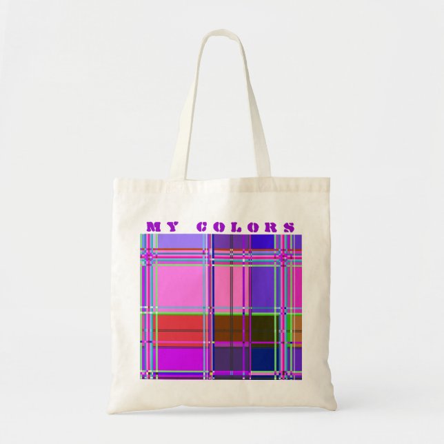 Tote Bag Tissu Couleurs Carrés (Devant)