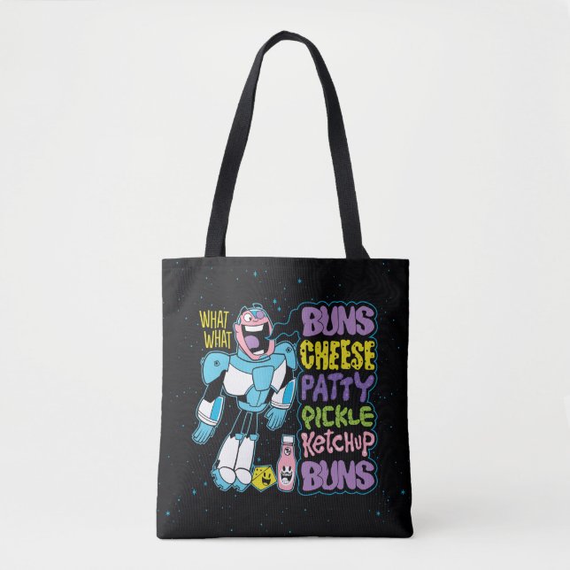 Tote Bag Titans Ados, allez ! | Cyborg Burger Rap (Devant)