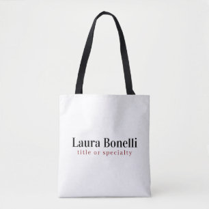 Tote Bag Titre de nom simple moderne minimaliste profession