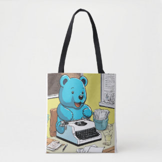 Tote Bag Titre : La lettre de l'Ours Géant Bleu Gummy Rejoi