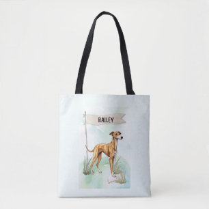 Tote Bag Titre :
Lévrier en aquarelle Chien personnalisé