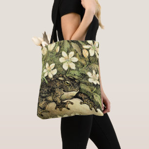 Tote Bag Toad et Dogwood de style Art nouveau néerlandais
