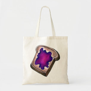 Tote Bag Toast avec Jelly de raisin Jam Petit déjeuner Alim