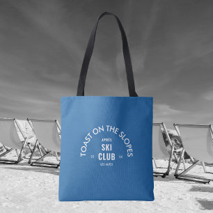 Tote Bag Toast sur les pistes Après Ski Club Bleu ciel 