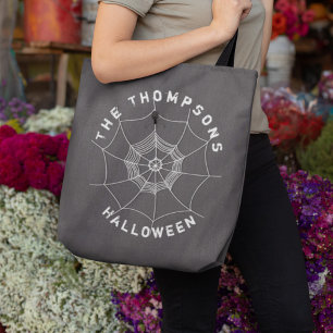 Tote Bag Toile d'araignée personnalisée pour Halloween Fami