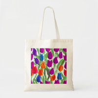 Toile de Tulipe de Printemps brillant Fourre-tout