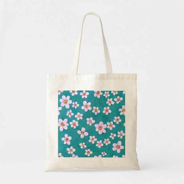 Tote Bag Toile en fleurs de cerisier éparpillé Fourre-tout (Devant)