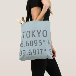 Tote Bag Tokyo Latitude & Longitude