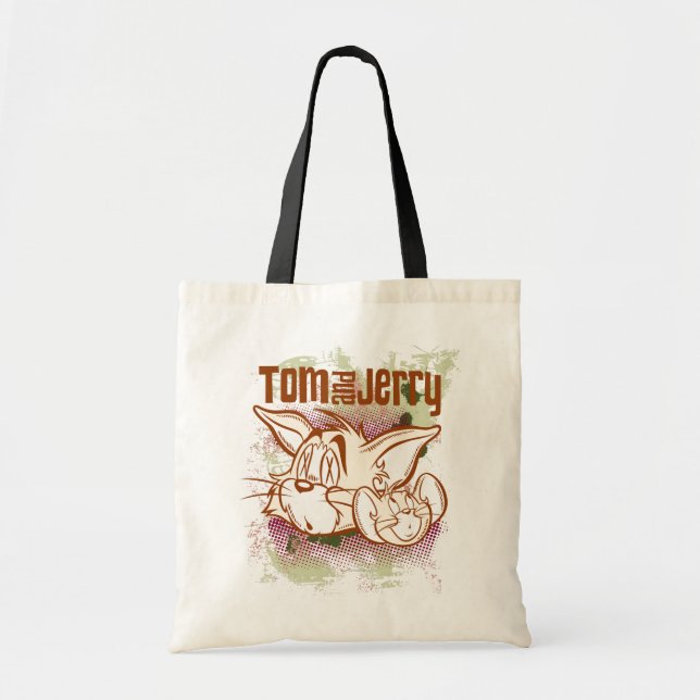 Tote Bag Tom et Jerry Brown et vert (Devant)