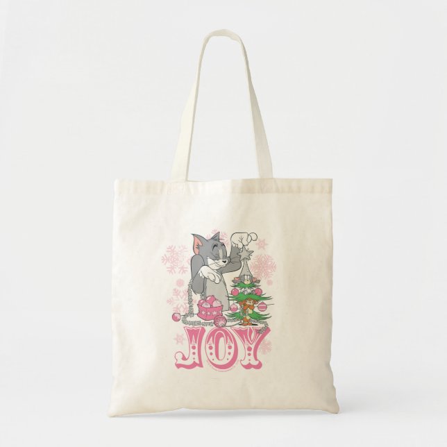 Tote Bag Tom, Jerry et Nibbles décorent la joie (Devant)
