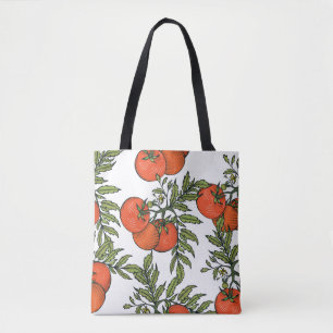 Tote Bag Tomate Vintage : Illustration du marché agricole.