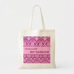 Tote Bag Tonalités de meilleur professeur rose V8 nommé