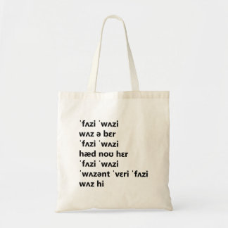 Tote Bag Tongue Twister - Fuzzy Wuzzy