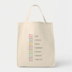 Tote Bag Tons de l'échelle Solfeggio Blocs musicaux pour b