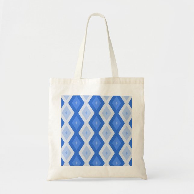 Tote Bag Tons de motif de diamant bleu (Devant)