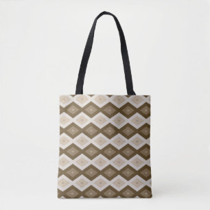 Tote Bag Tons de motif diamant brun