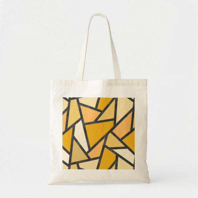 Tote Bag Tons de motif en vitrail jaune (Devant)