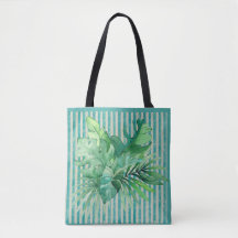 Tons Turquoises verts Feuille tropicaux