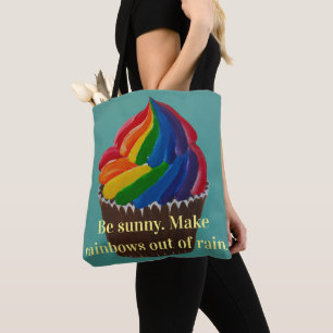 Tote Bag Torsion d'arc-en-ciel ensoleillée